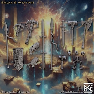 Malakim Weapons Set - Artisan Guild - 28mm / 32mm / 36mm