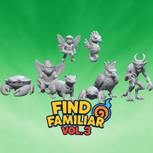Find Familiar Vol. 3 Miniatures - 28mm / 32mm / 36mm - Medusa Miniatures - Resin Printed Figure for D&D, TTRPGs, and Board Games