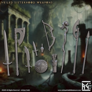 Veiled Sisterhood Weapons Set - 28mm / 32mm / 36mm - Artisan Guild