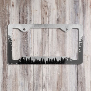 Spooky Forest Haunted Woods Metal Slim License Plate Frame | Unique Tree Car Accessories For Him Her | Woods Front Car Frame Nature New Tag