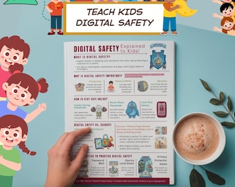 Digital Safety for Kids Printable | Cyber Security PDF Handout for Elementary Students | Teacher Resource