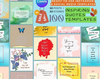 Szablony na Instagram z inspirującymi cytatami, treści do mediów społecznościowych (do pobrania w wersji cyfrowej)