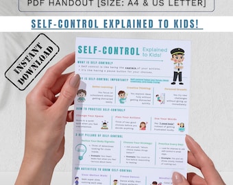 Self Control Handout for Kids & Teens: Character Education Worksheet (PDF Download)