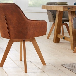 Retro Design Stuhl mit Armlehnen Drehbar viele Farben Bild 8