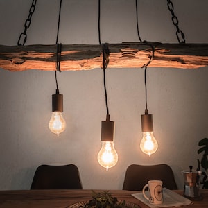 Pendant lamp REGENWALD recycled wood metal hanging lamp rustic 73 cm driftwood