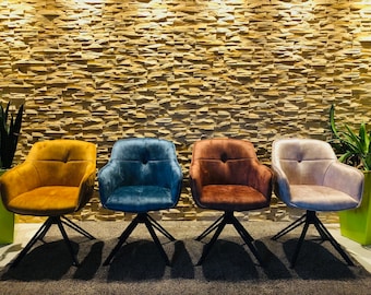 Design Stuhl LOFT Drehbar Braun Retro Design Bürostuhl Esszimmerstuhl Vintage Möbel Homeoffice Schreibtisch Stuhl Drehstuhl