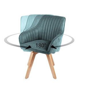 Retro Design Stuhl mit Armlehnen Drehbar viele Farben Bild 9
