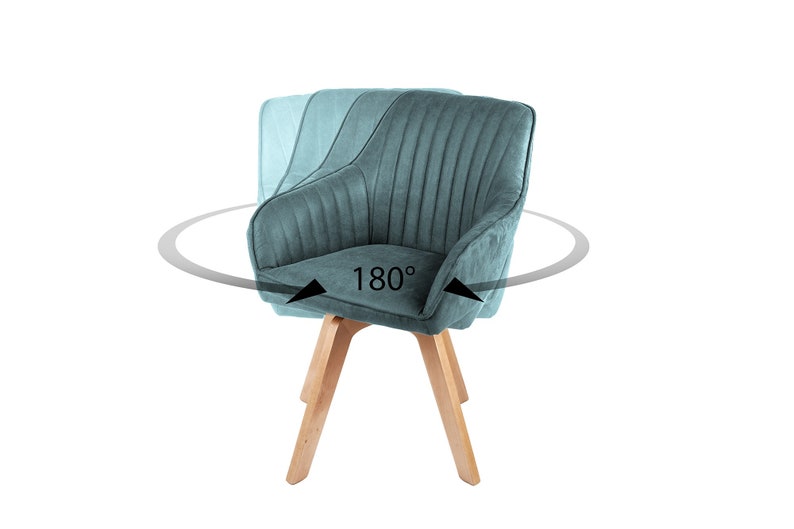 Retro Design Stuhl mit Armlehnen Drehbar viele Farben Bild 9