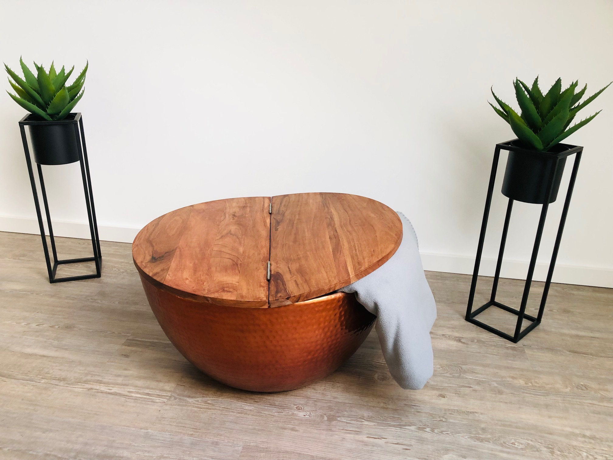 ORIENT STORAGE Coffee Table Storage Copper Acacia Metal Hammered - Etsy