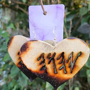 Virtuous Creationz Yahuah Paleo Hebrew Earrings (Glittery Wooden)