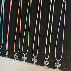 Virtuous Creationz Colorful Banded Menorah Necklaces