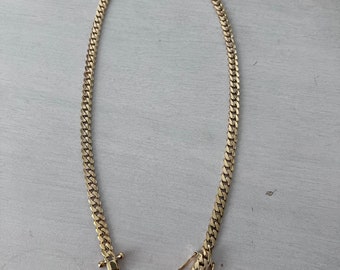 5mm 15inch 14k hand made Cuban link necklace