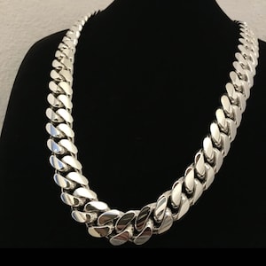 16mm 26inch pure solid silver 999 hand made cuban link