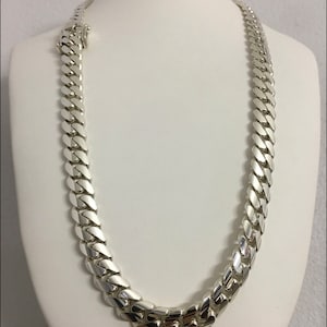 11mm 999 pure solid silver 26 inches hand made cuban link necklace