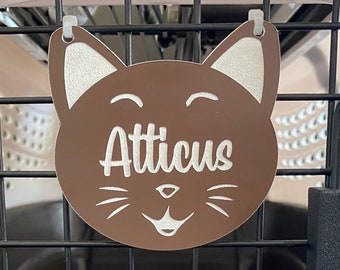 Personalized Cat Pet Carrier Name Tags, Handcrafted Cat Name Tags, Custom Cat Name Tags, Cat Pet Carrier Accessories