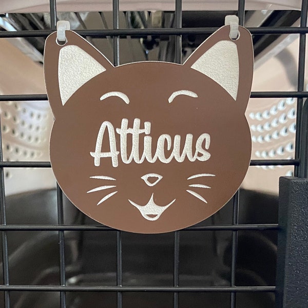 Personalized Cat Pet Carrier Name Tags, Handcrafted Cat Name Tags, Custom Cat Name Tags, Cat Pet Carrier Accessories