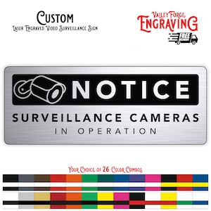 Custom Indoor/Outdoor Acrylic Sign - Surveillance Cameras In Operation - Sign - Personalized