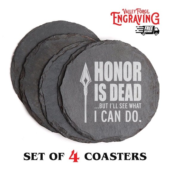 Stormlight Archive Quote Slate Coasters | Honor is Dead But I'll See What I Can Do | Kaladin Stormblessed | Unique Gifts | Stormlight Quote