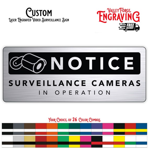 Custom Indoor/Outdoor Acrylic Sign - Surveillance Cameras In Operation - Sign - Personalized