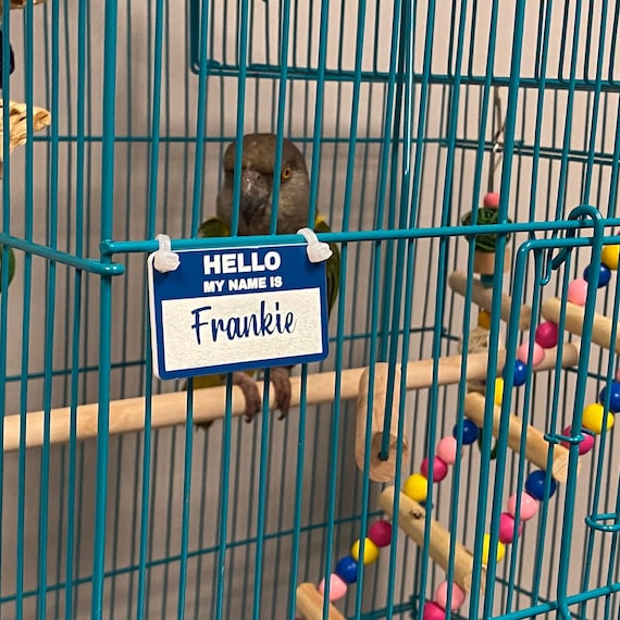 Personalized Bird Cage Name Tags, Custom Name Tags for Bird Cages, Bird Cage Accessories