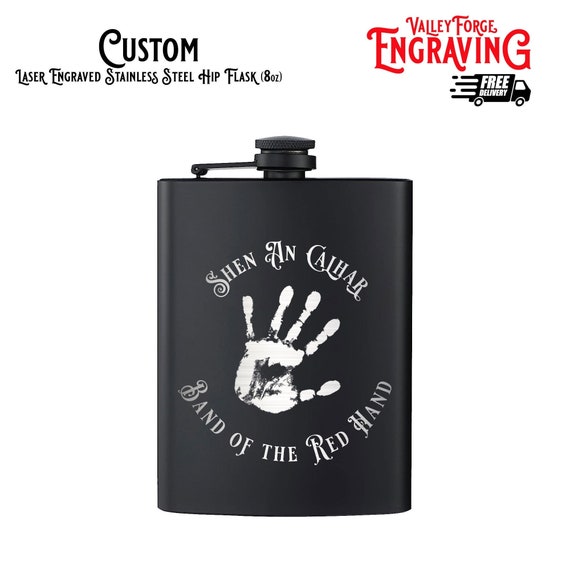 WHEEL OF TIME Quote Hip Flask, Band of the Red Hand, Matrim Cauthon Quote, Unique Gifts, Wheel of Time Quote, Custom Hip Flask, Mat Cauthon