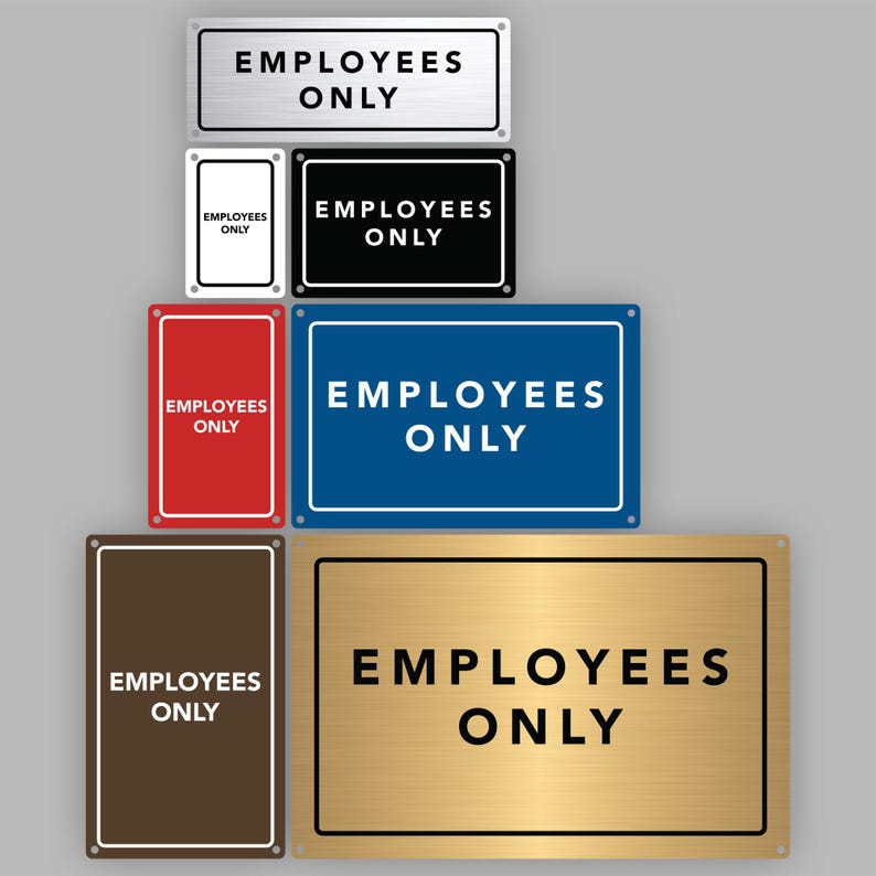 All Employees Lettering Custom Indoor/outdoor Acrylic Sign - Employees Only - Sign ...