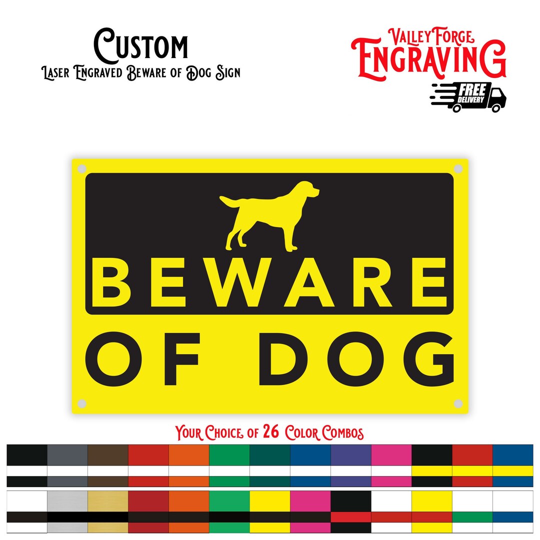 Custom Indoor/outdoor Acrylic Sign, Beware of Dog, Beware of Dogs Sign ...