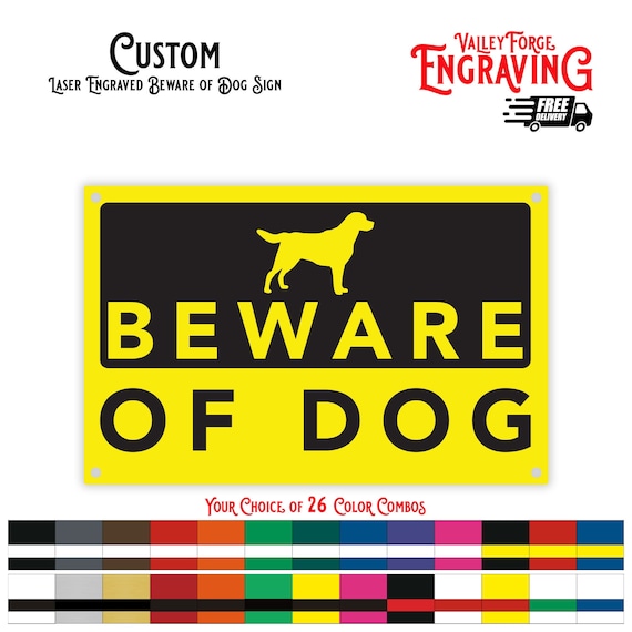 Custom Indoor/Outdoor Acrylic Sign, Beware of Dog, Beware of Dogs Sign for Gate, Dog Warning Sign, Personalized Waterproof Signs