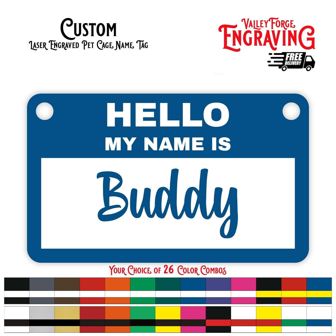 Photo inspiration: Visual Reference: Personalized Pet Cage Name Plate Handcrafted Pet Name Plate Name