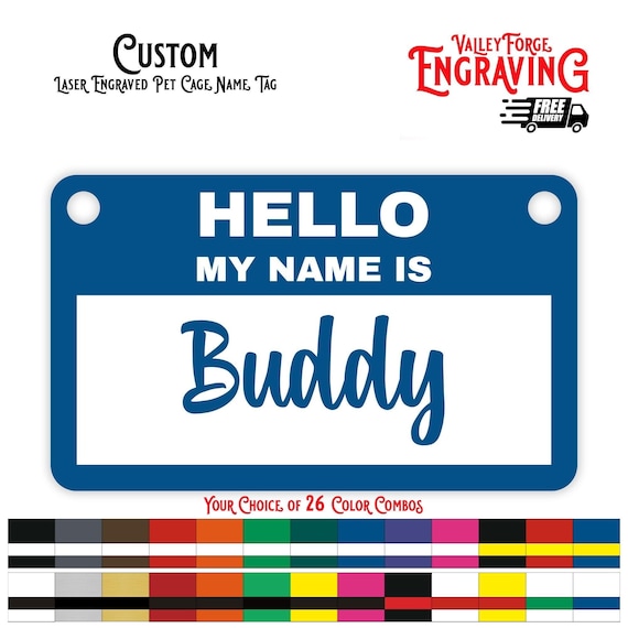 Personalized Pet Cage Name Plate, Handcrafted Pet Name Plate, Name Plate for Cages, Rat, Ferret, Mouse, Chinchilla, Bird, Custom Name Plates