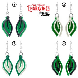 Aspen Leaf Earrings, Dangling Leaf Earrings, Acrylic Earrings, Leaf Earrings, Green Leaf Earrings, Modern Leaf Earrings, Hypoallergenic
