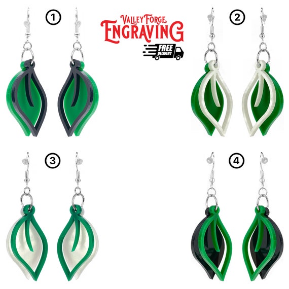 Aspen Leaf Earrings, Dangling Leaf Earrings, Acrylic Earrings, Leaf Earrings, Green Leaf Earrings, Modern Leaf Earrings, Hypoallergenic