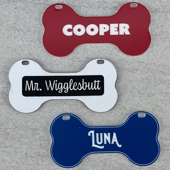 Personalized Dog Bone Name Tags, Handcrafted Dog Carrier Name Tags, Custom Dog Kennel Name Tags, Dog Crate Accessories, Dog Accessories
