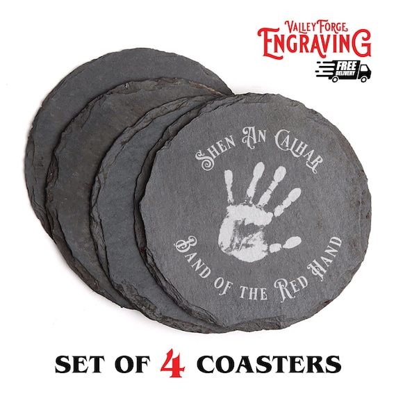 WHEEL OF TIME Quote Slate Coasters | Band of the Red Hand | Matrim Cauthon Quote | Unique Gifts | Wheel of Time Quote