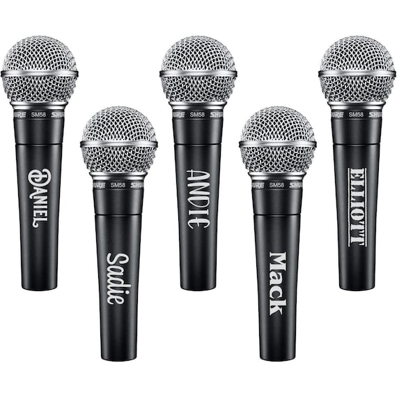 Personalized Microphone, Shure SM58 Laser Engraved Microphone, Custom Shure SM58 Microphone, Custom Vocal Microphone, Best Musician Gifts