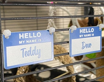 Personalized Rat Cage Name Tags, Handcrafted Rat Name Tags, Name Tags for Rat Cages, Rat Cage Accessories