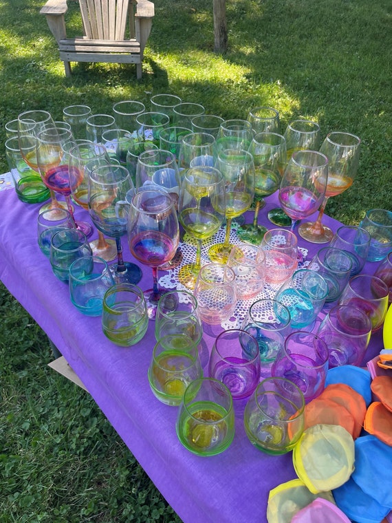 Custom Inked Glassware Set of 12 Etsy