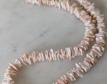 Vintage Boho Coral Shell Shard Choker Necklace