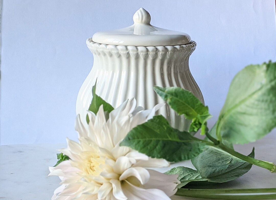 Vintage Cream Ironstone Biscuit Barrel With Lid Biscuit Jar Etsy UK