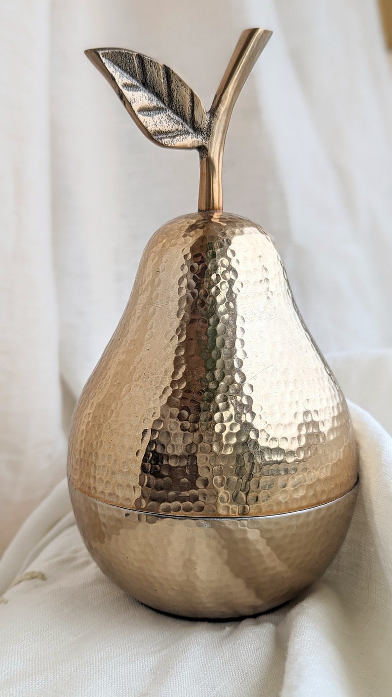 Pear Container Vintage Brass Pear Container Pot, Fruit Shaped Pot - Etsy