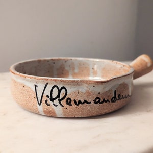 Vintage French Ceramic Oven Dish With Script Font