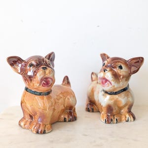 Vintage Pair Of Hand Painted Bonzo Dog Figurines