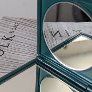 Miroir compact vintage en acrylique marbré vert image 8