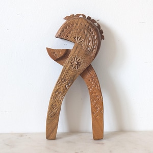 Vintage Indian Wood Wooden Hand Carved Nutcracker