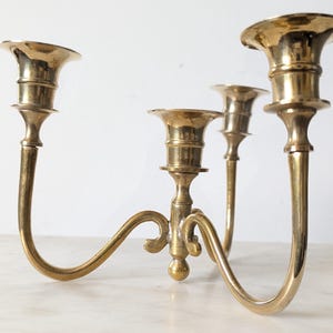 Vintage Teleflora Brass 4 Arm Brass Tapered Candelabra
