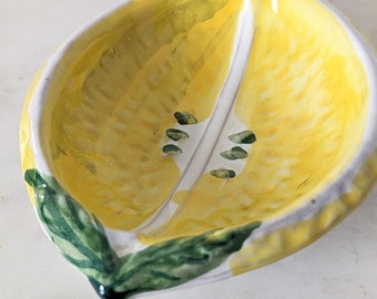 Vintage Italian Ceramic Lemon Shaped Small Dish