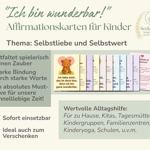 Affirmationskarten für Kinder bis 7 Jahre | Selbstliebe und Selbstwert | Melodie-Reime PDF-Download mit Anleitung & Öle-Rezept | SeelenTools