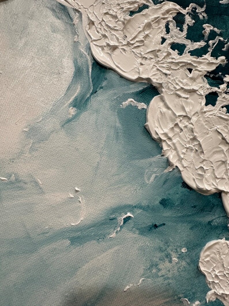 Ocean Wave Maldives Sea Water Abstract Textured Aerial View Painting on ...