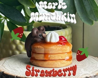 Strawberry Maple Munchkin, the Bear Polymer Clay Desk Friend