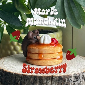 Strawberry Maple Munchkin, the Bear Polymer Clay Desk Friend